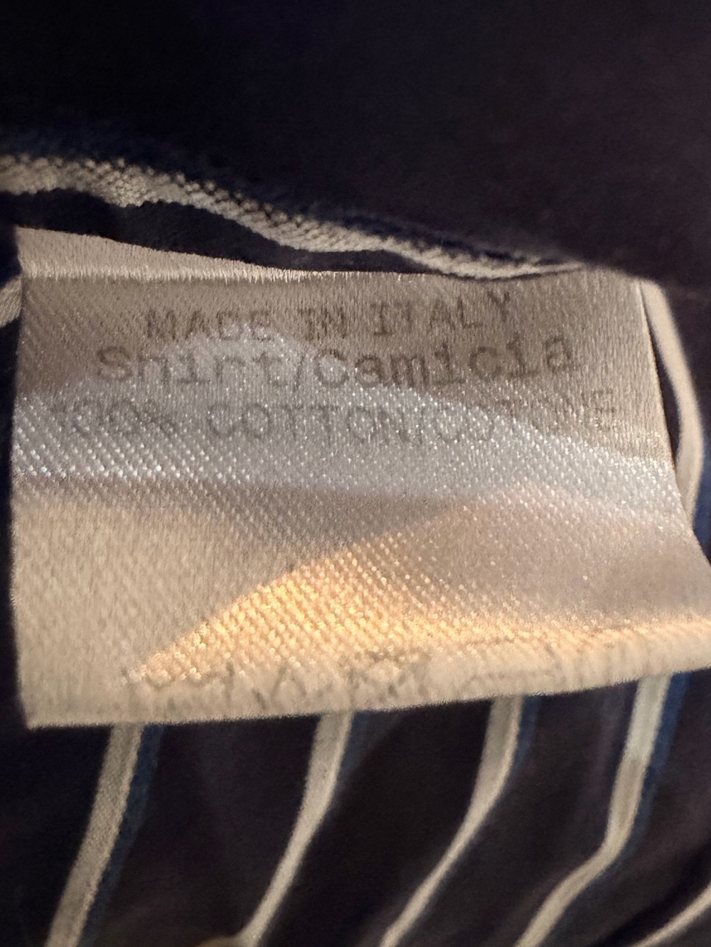 Gucci Navy and White Vertical Stripe Button-Down Shirt - Picture 4 of 4